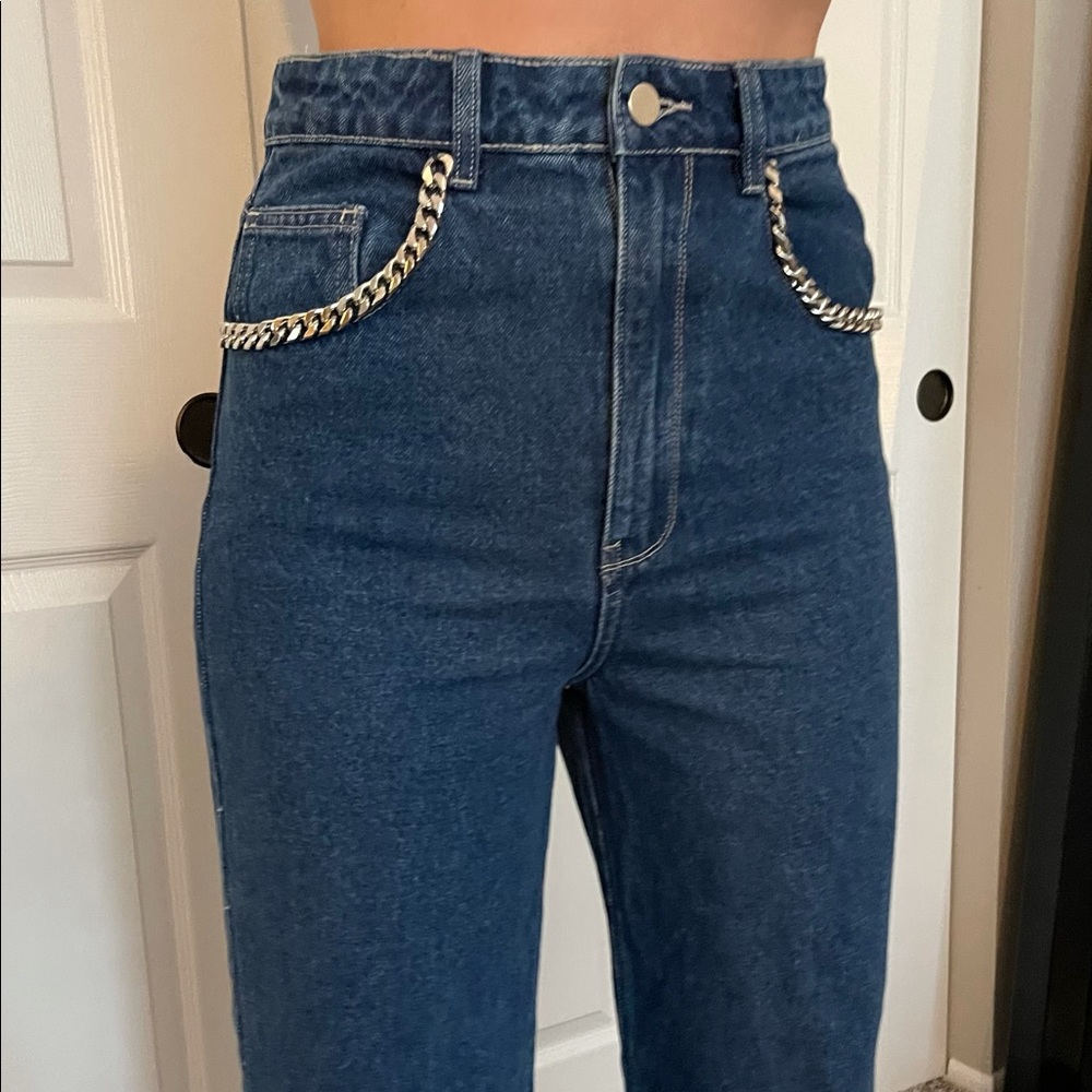 Lichi Chain-detailed straight-leg jeans